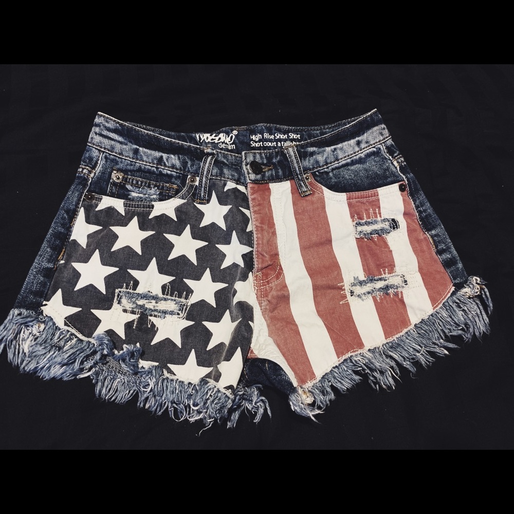 American Flag Cut Off Shorts